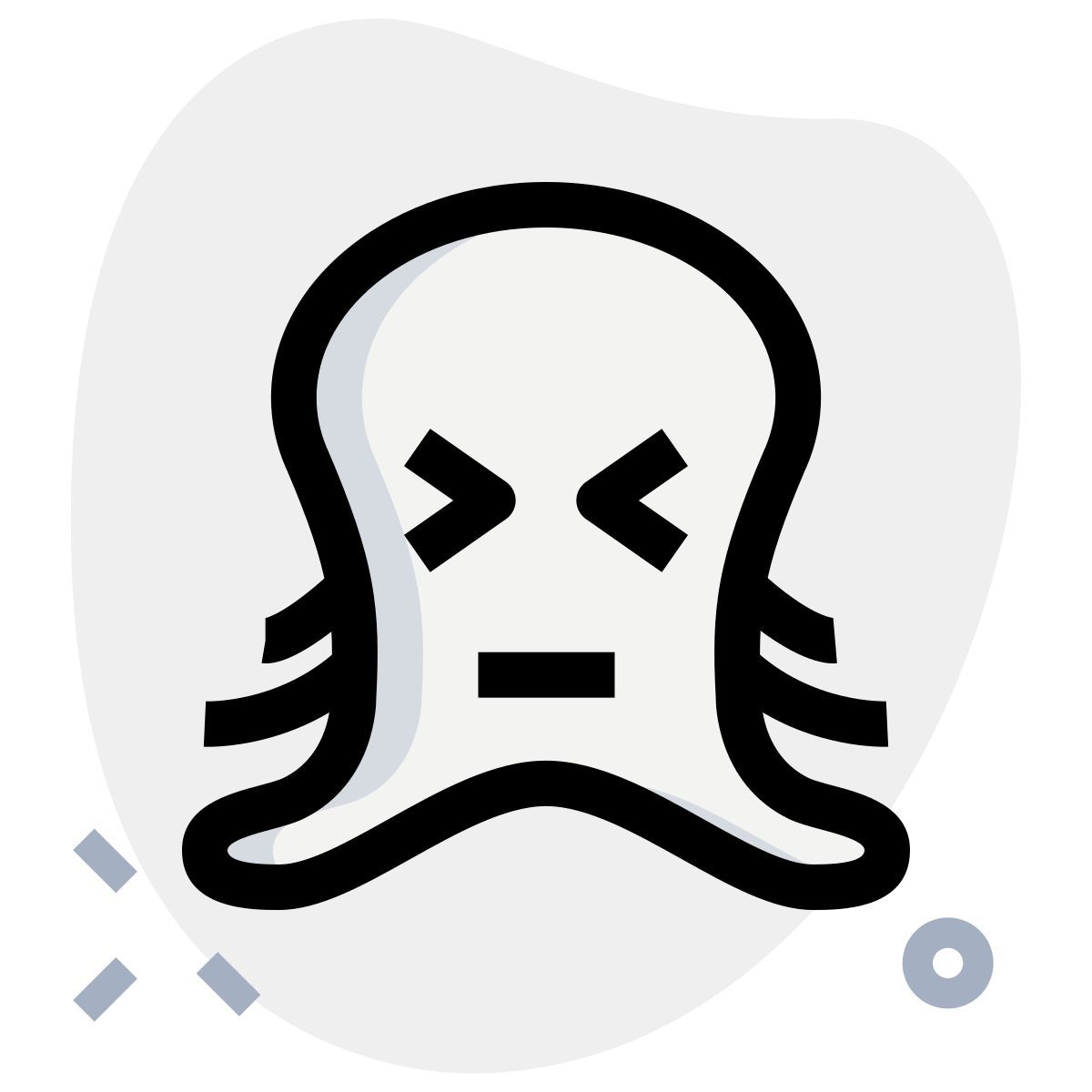 octopus squint and grinning eyes emoticon facial expression icon