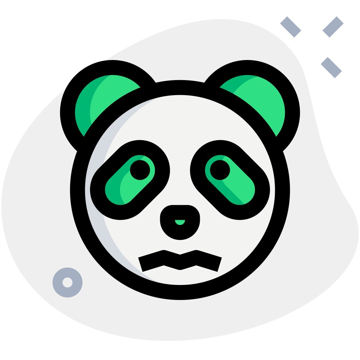 panda confounded pictorial representation with eyes opened emoji icon