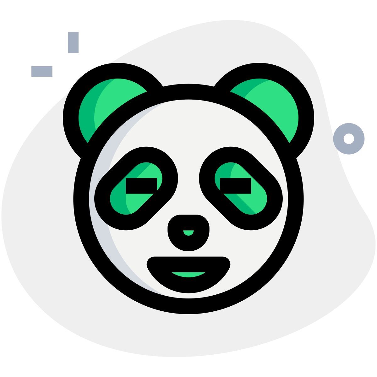 눈을 감고 웃는 팬더 표정 icon