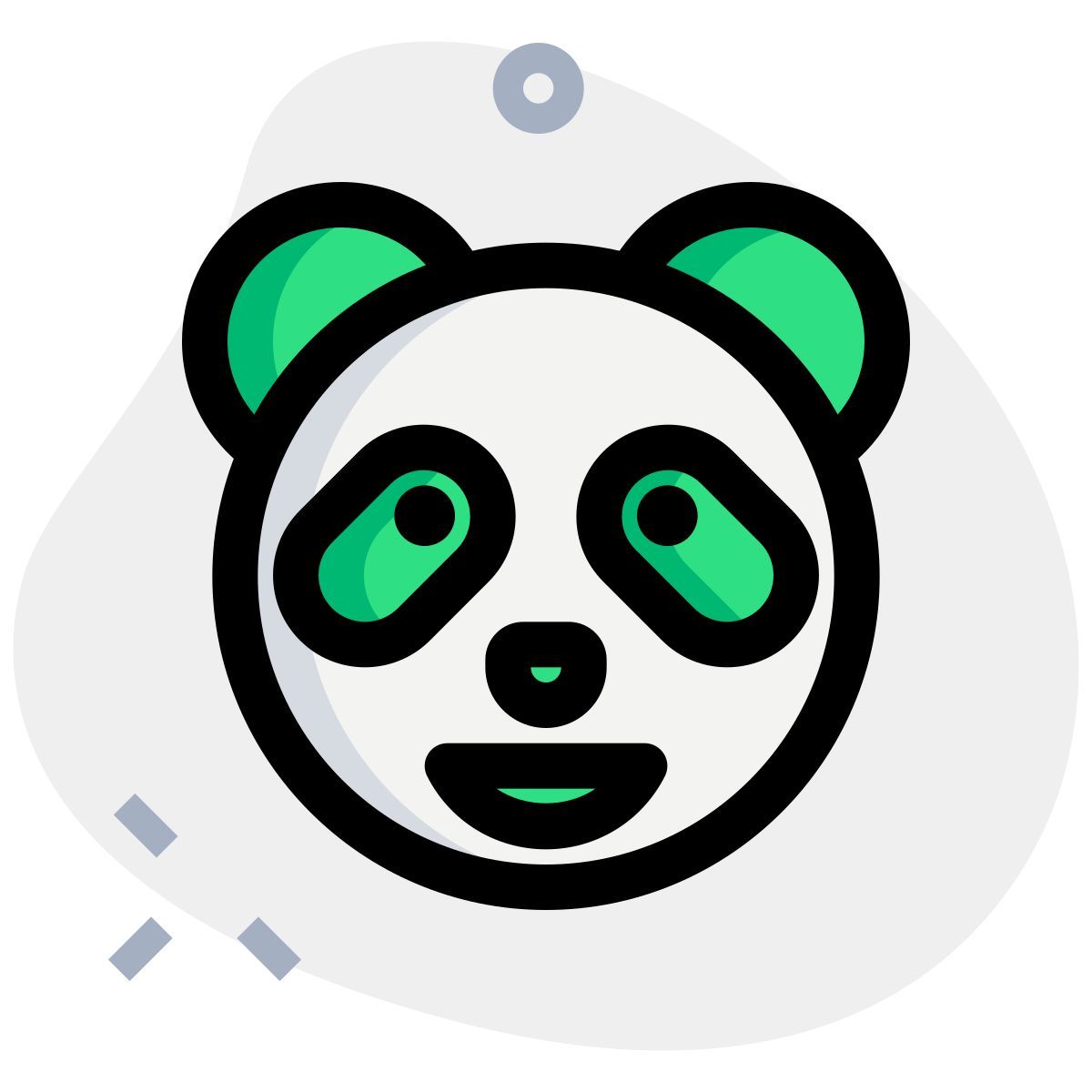 panda grinning facial expression with mouth wide open icon