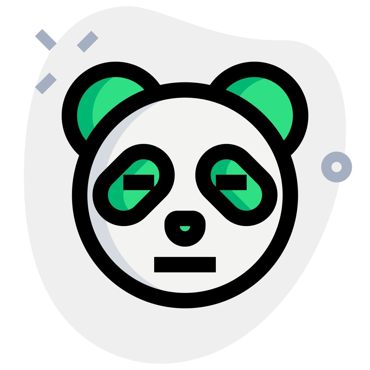 panda with eyes closed emoticon shared on social media icon