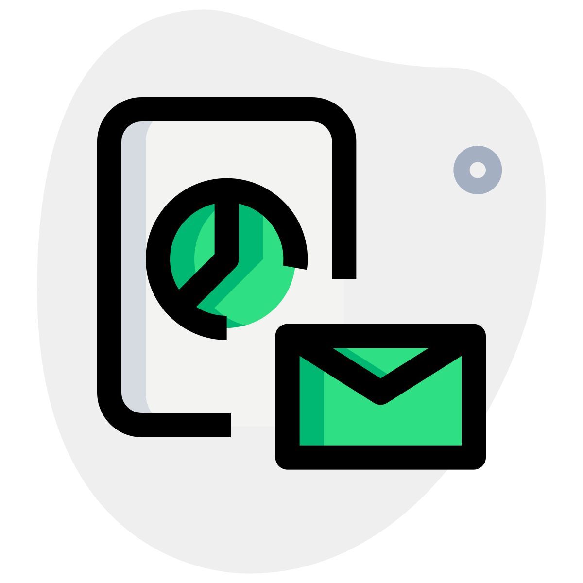graphique à secteurs des e mails icon