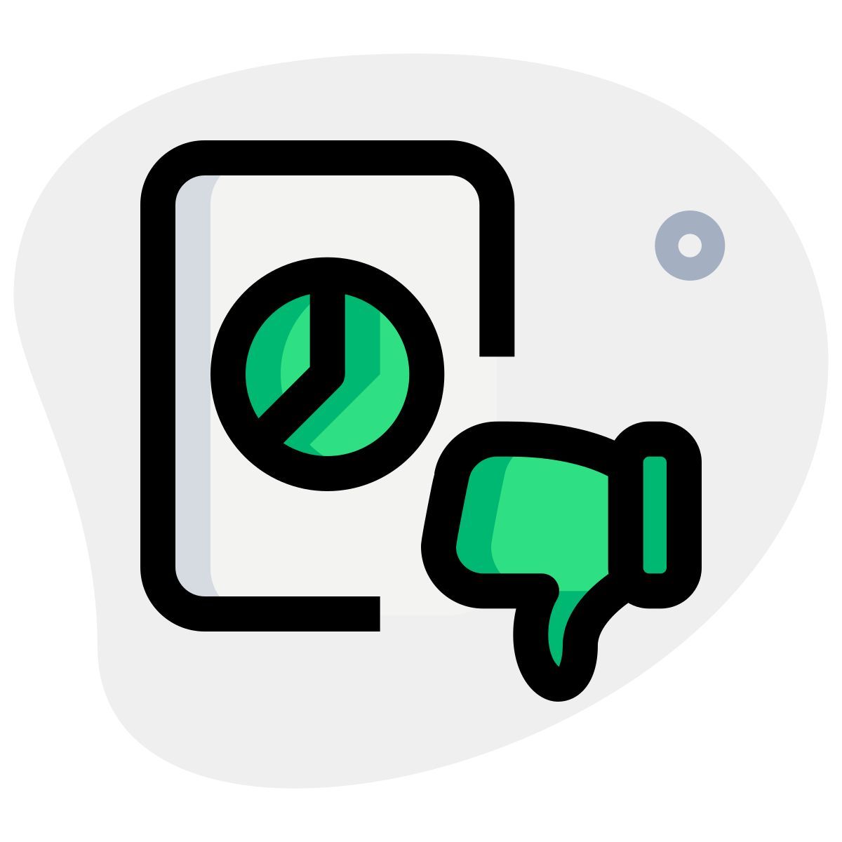 graphique à secteurs des votes négatifs icon