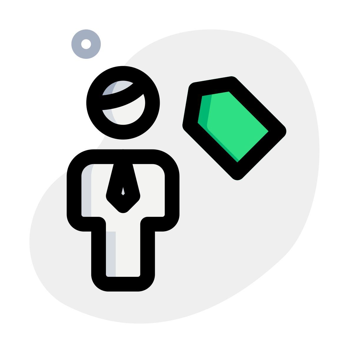 price tag of an object for the businessman icon