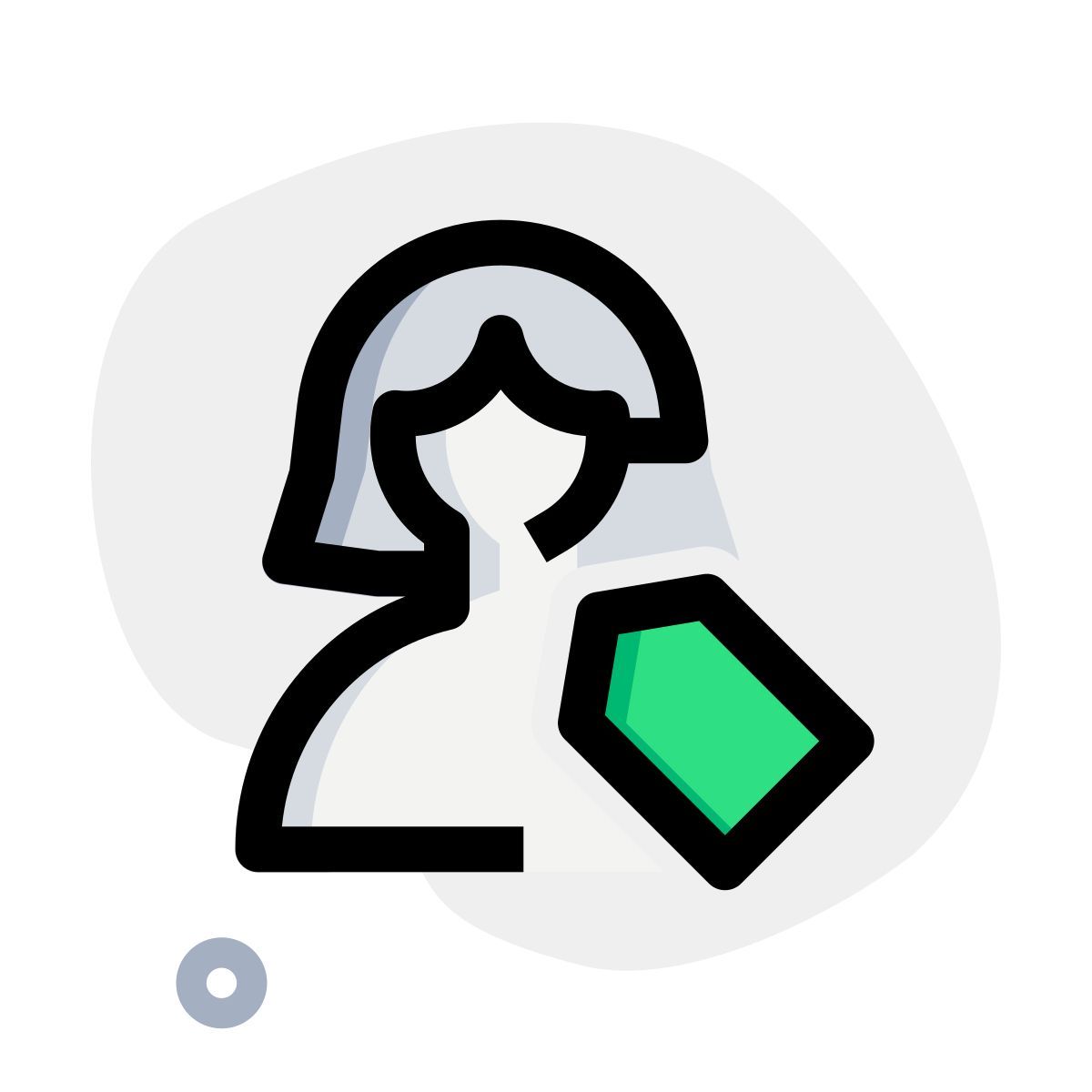 price tag of an object for the single user icon