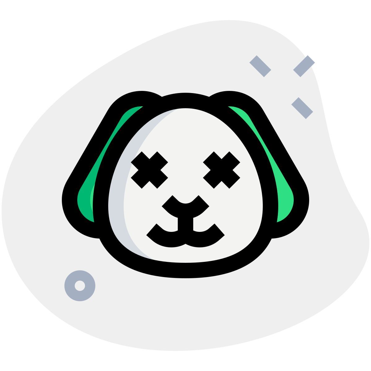 小狗处于中性阶段，眼睛斜视 icon