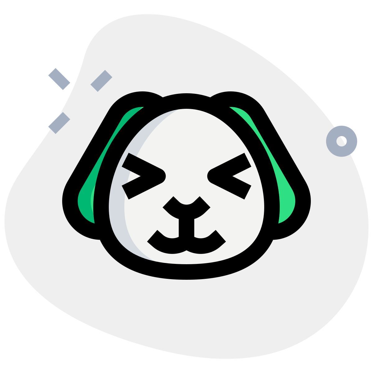 puppy squint and grinning eyes emoticon facial expression icon