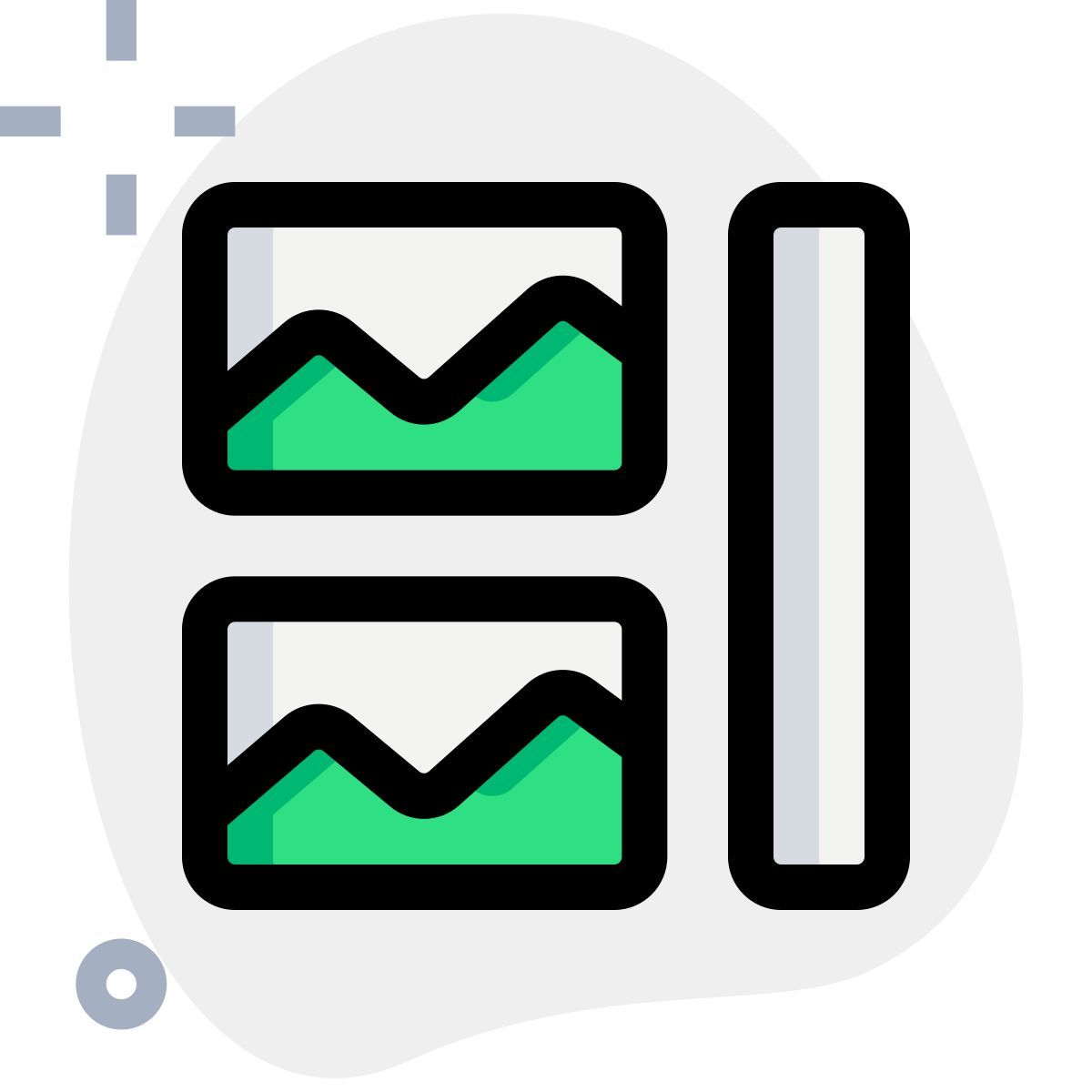 título vertical e imágenes icon