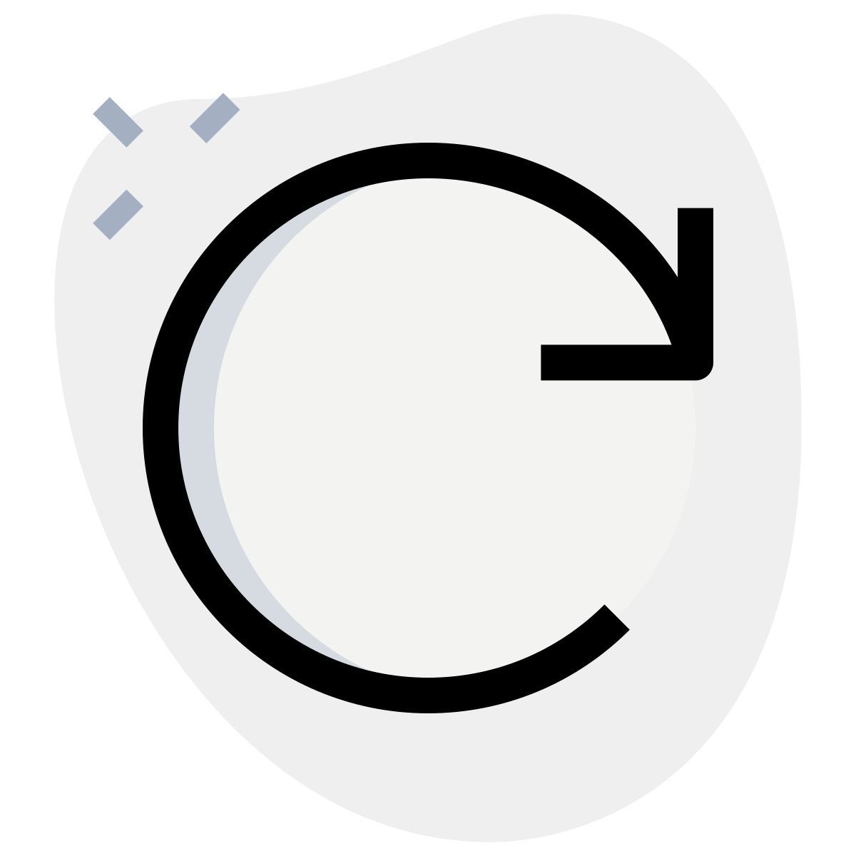 redo loop clockwise round arrow isolated on white background icon