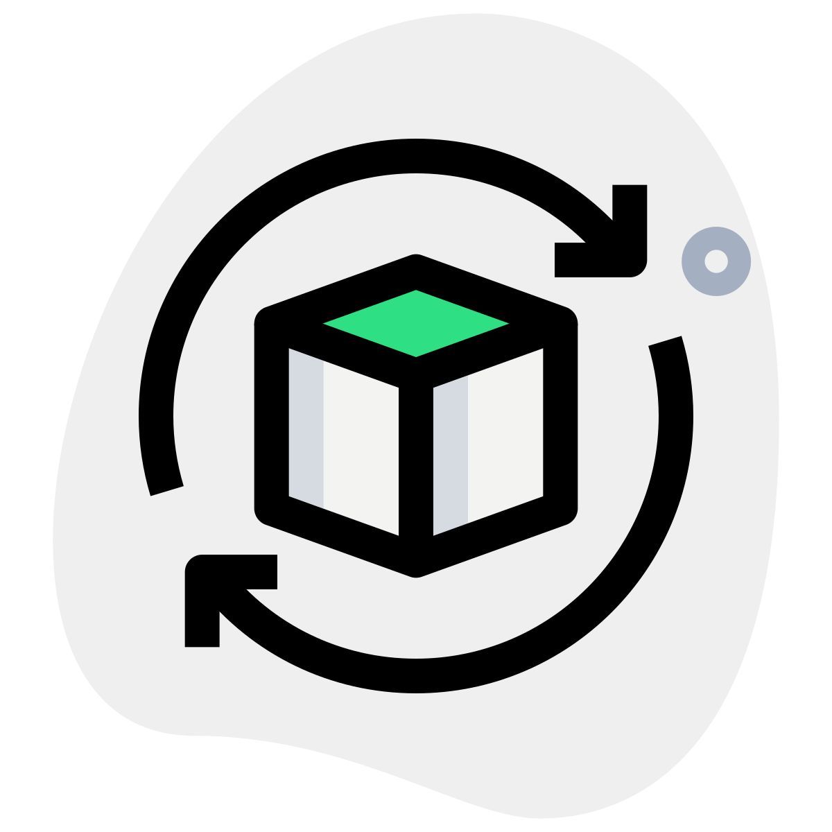 reload cube design with loop arrows layout icon