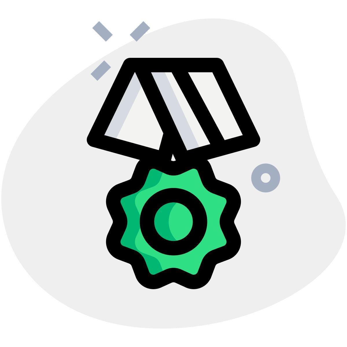 flower shaped medal icon