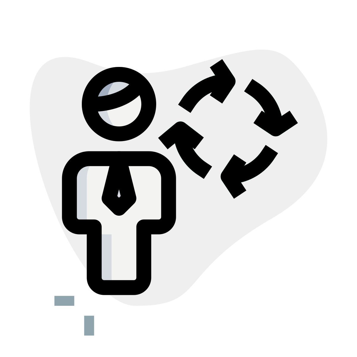 routine shift for manager the work process with loop arrows icon