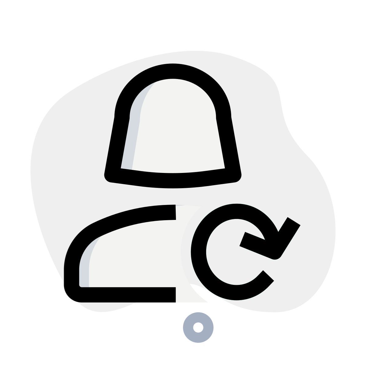 routine shift for the work process with loop arrow icon