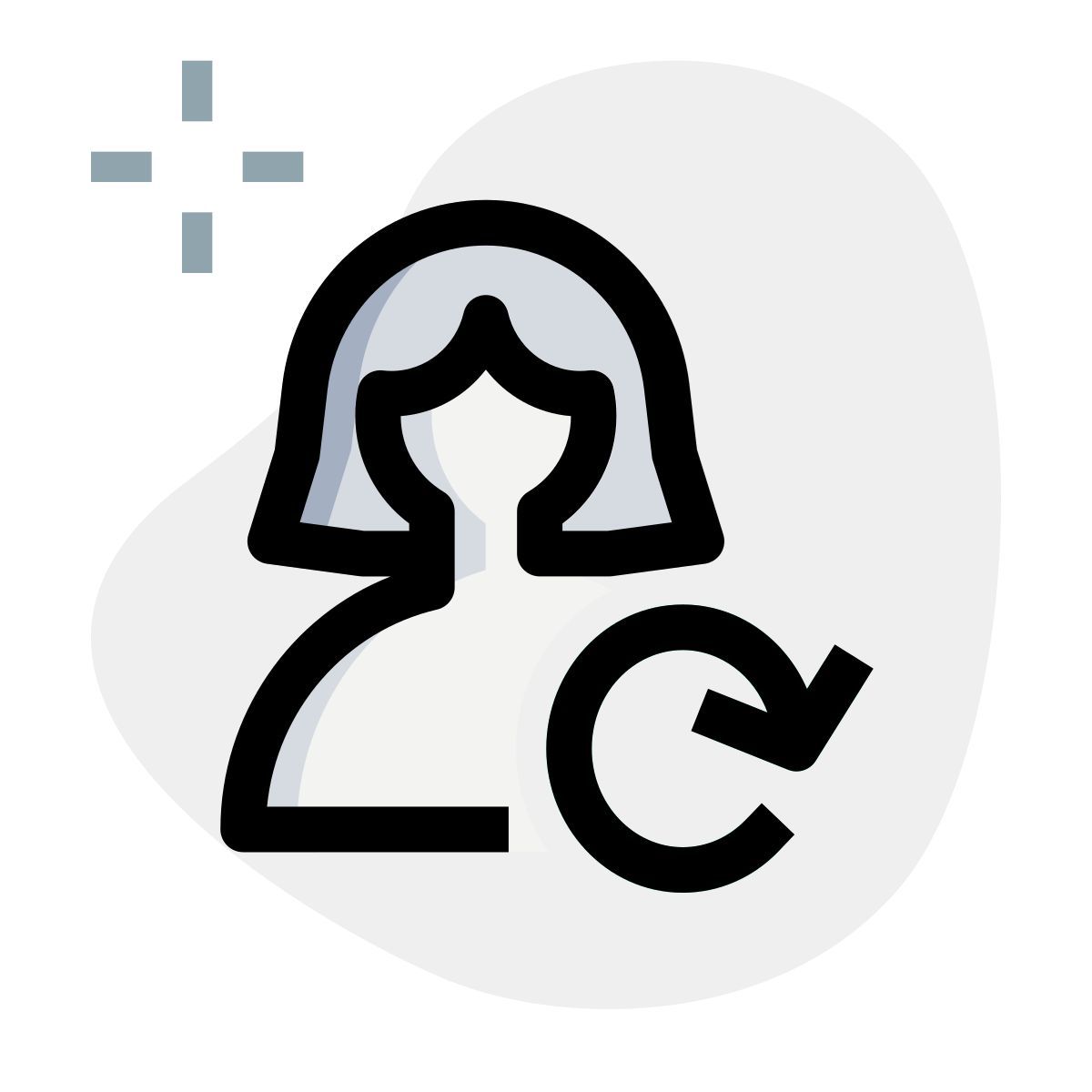 routine shift for the work process with loop arrow icon