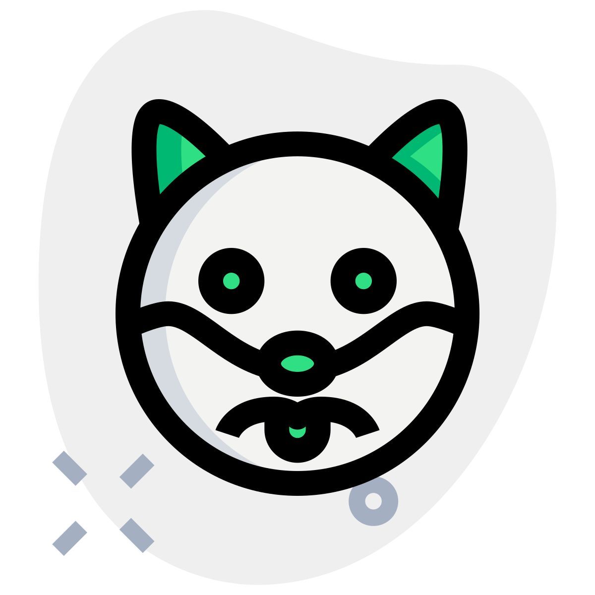 sad dog face pictorial representation chat emoticon icon