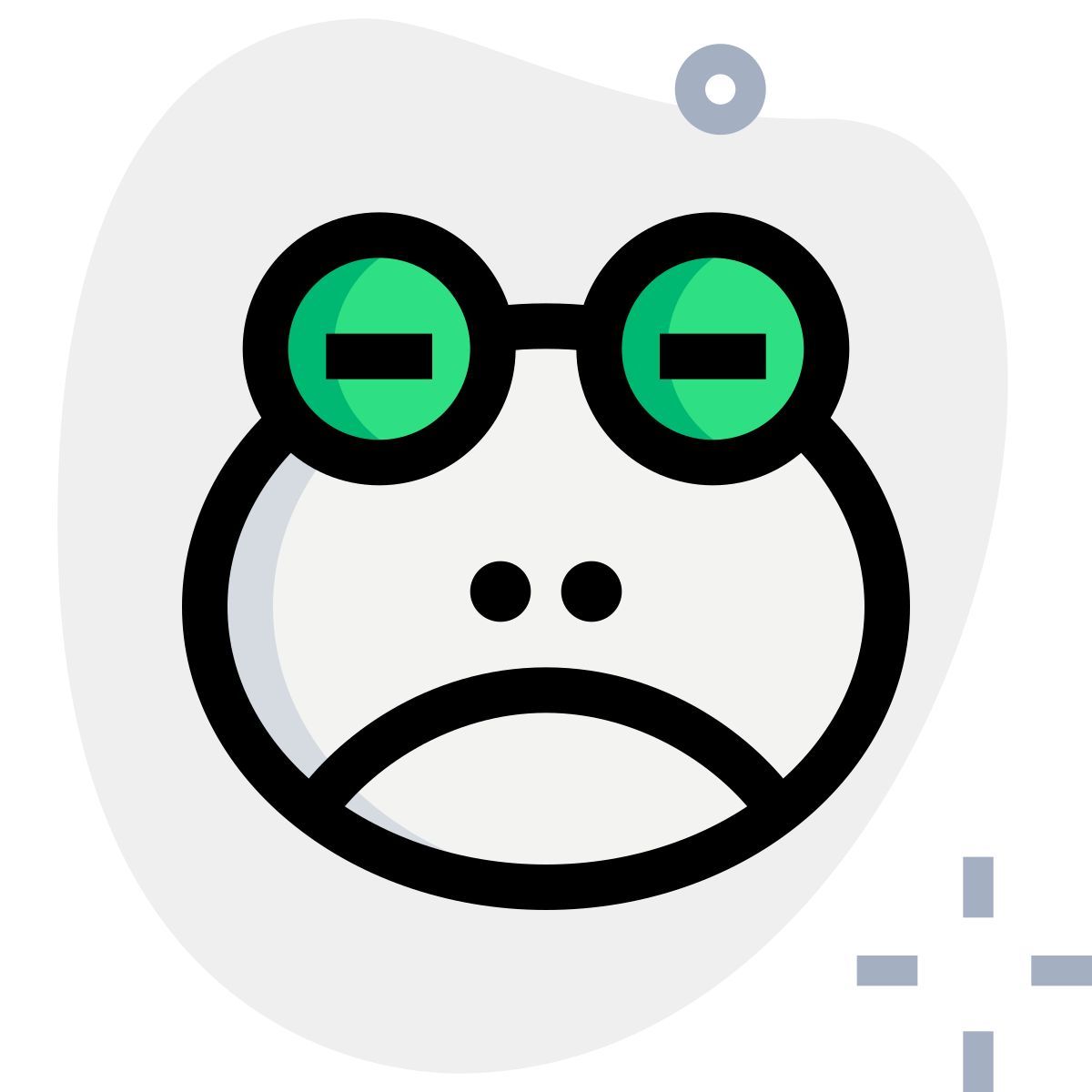 sad face frog with eyes closed emoji icon