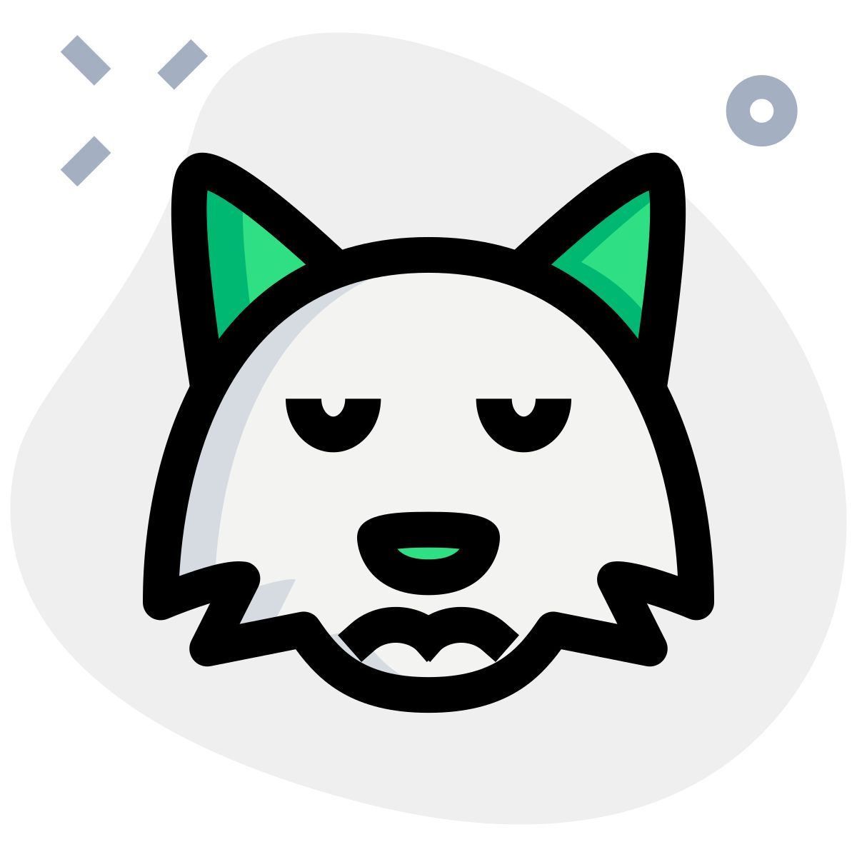 sad face pictorial representation fox emoji for chat icon