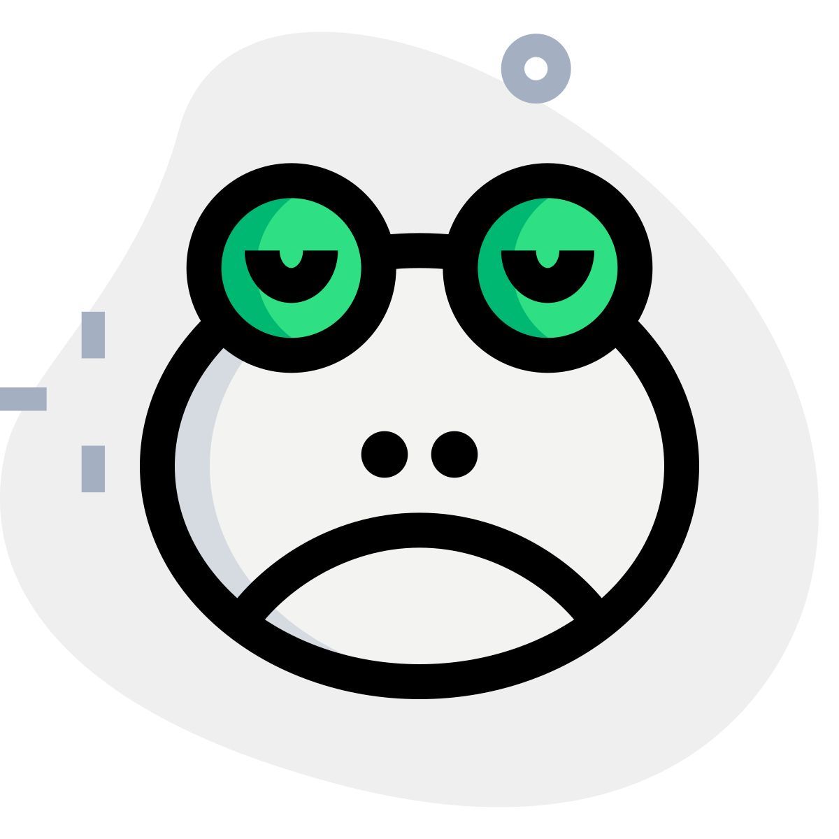 sad face pictorial representation frog emoji for chat icon