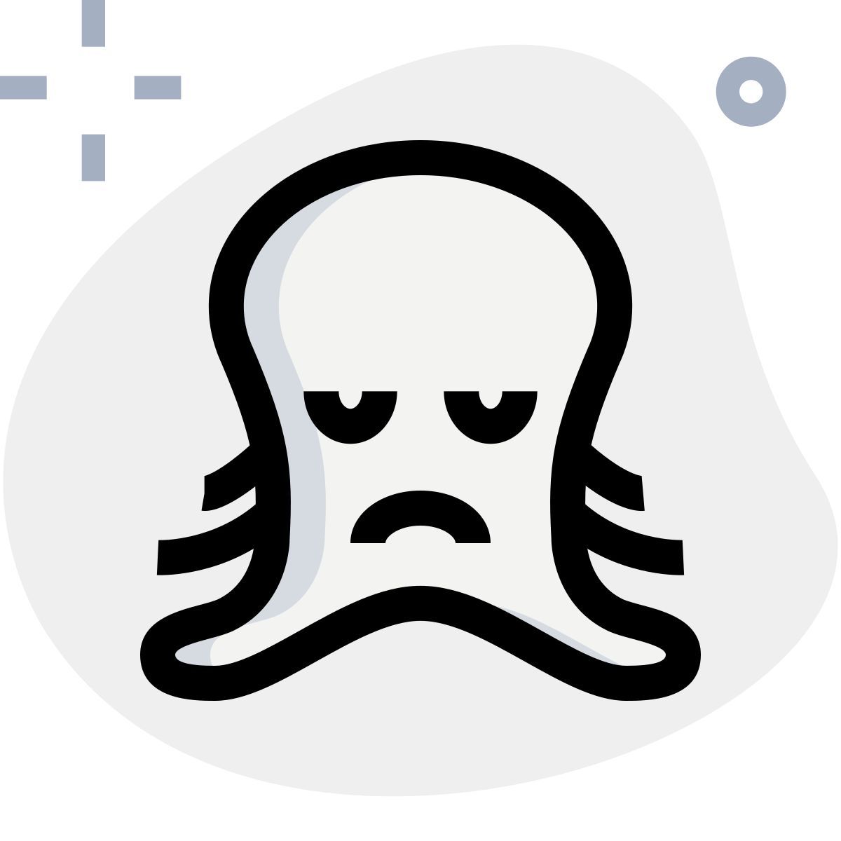 sad face pictorial representation octopus emoji for chat 아이콘
