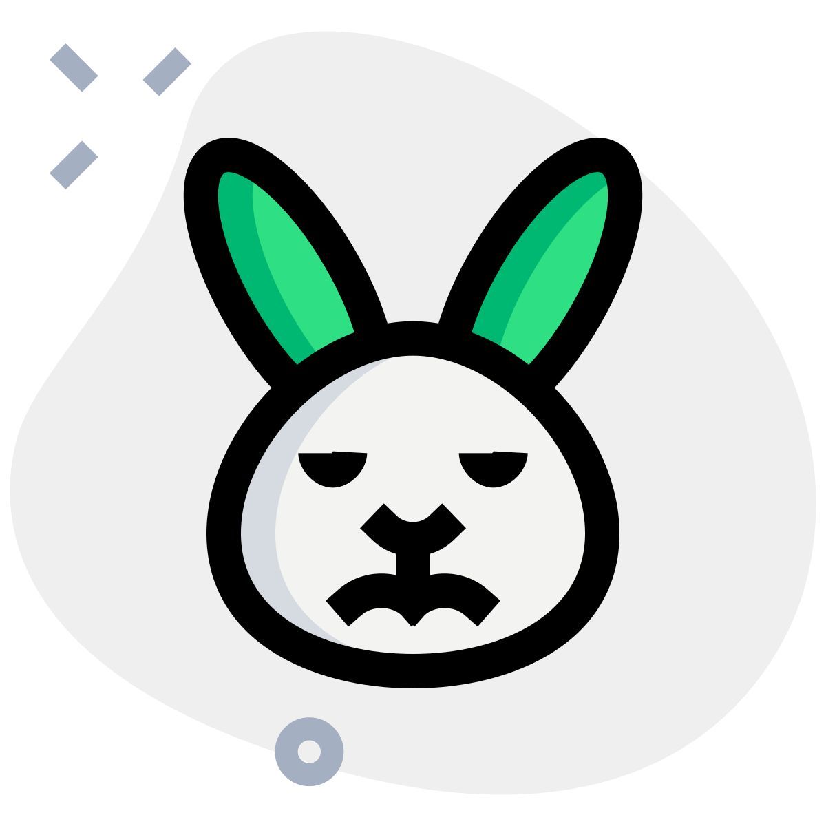 Sad face pictorial representation rabbit emoji for chat icon