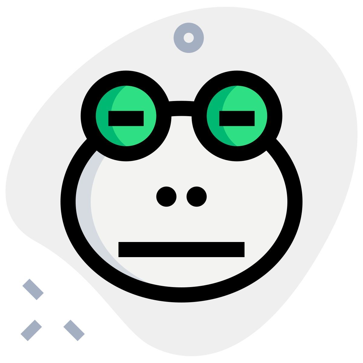 sad frog with neutral face emoji with flat mouth expression icon