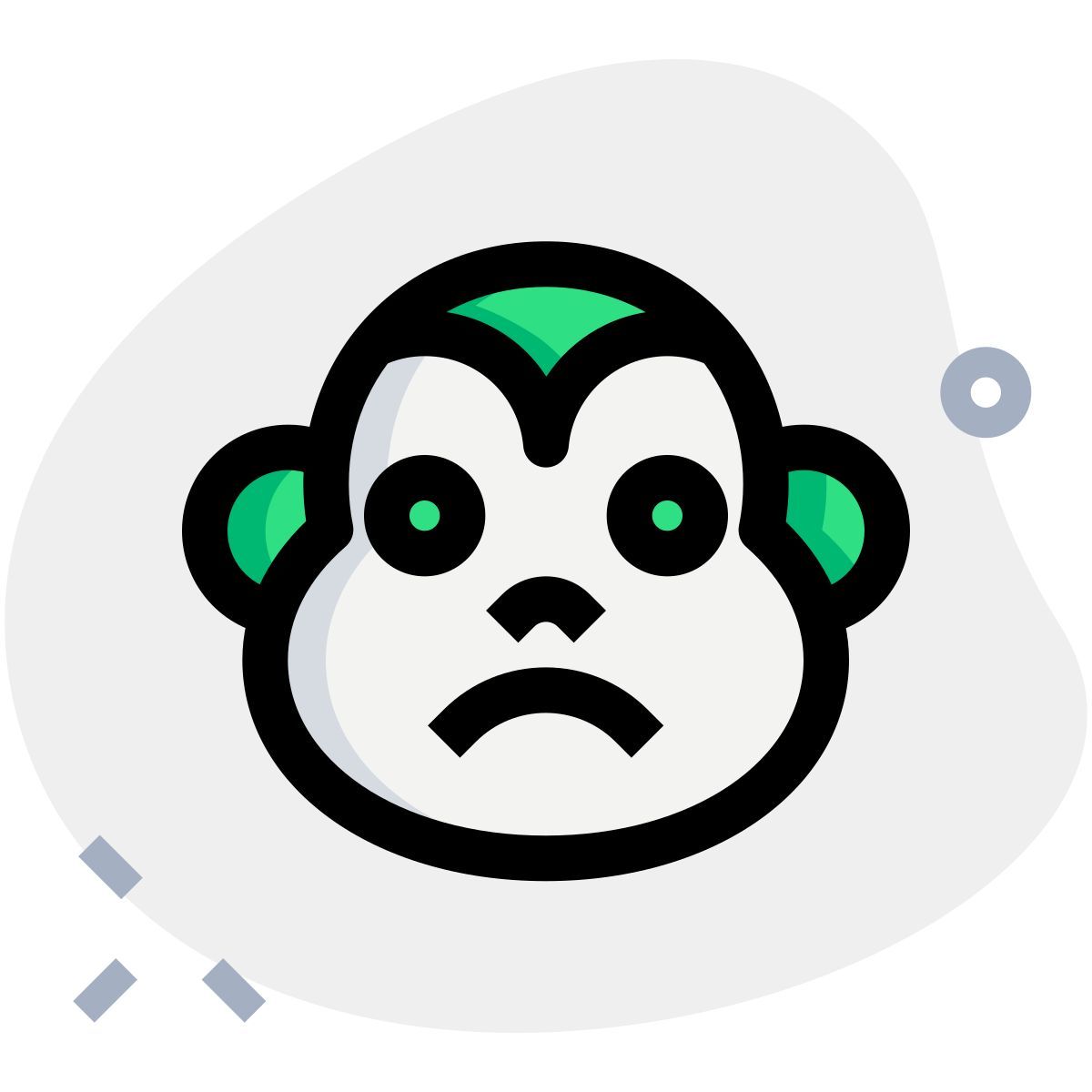 sad monkey frowning pictorial representation chat emoticon icon