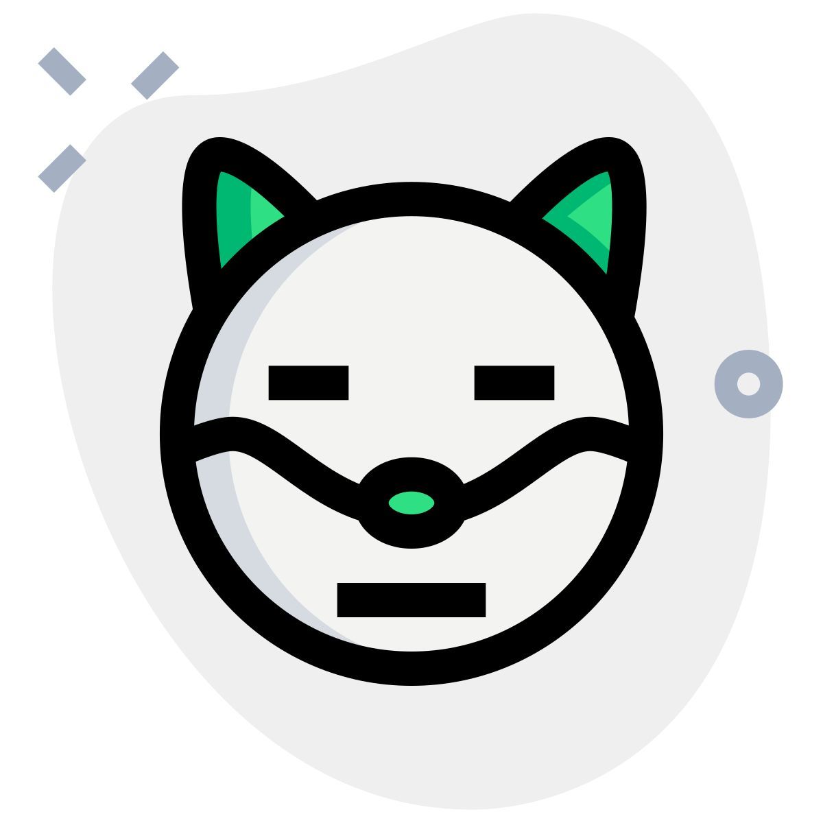 sad neutral dog face emoji with flat mouth expression icon
