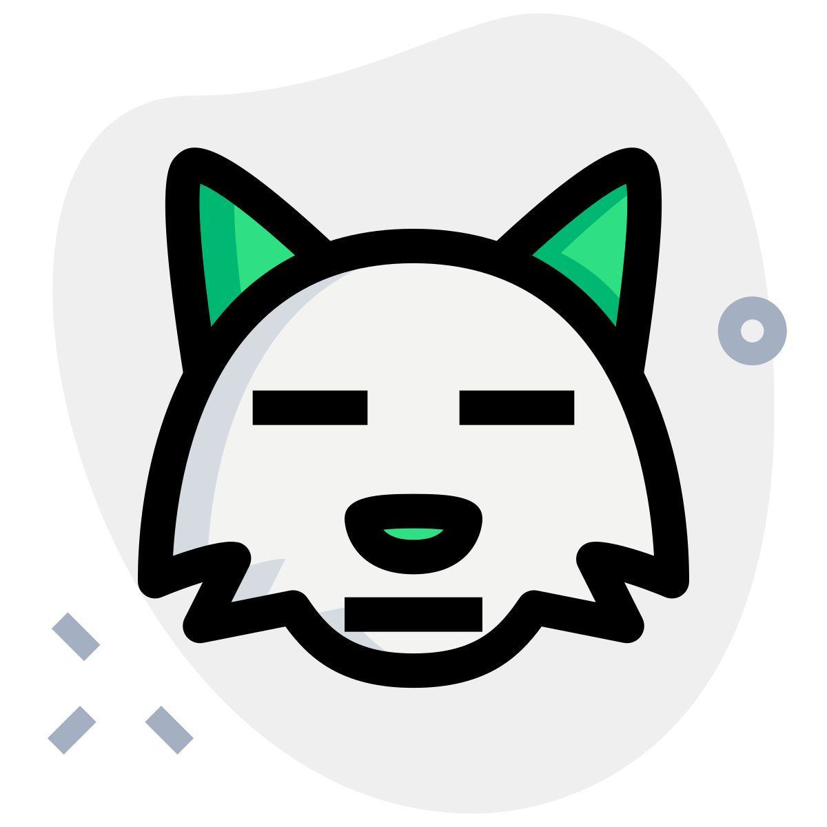 sad neutral fox face emoji with flat mouth expression icon