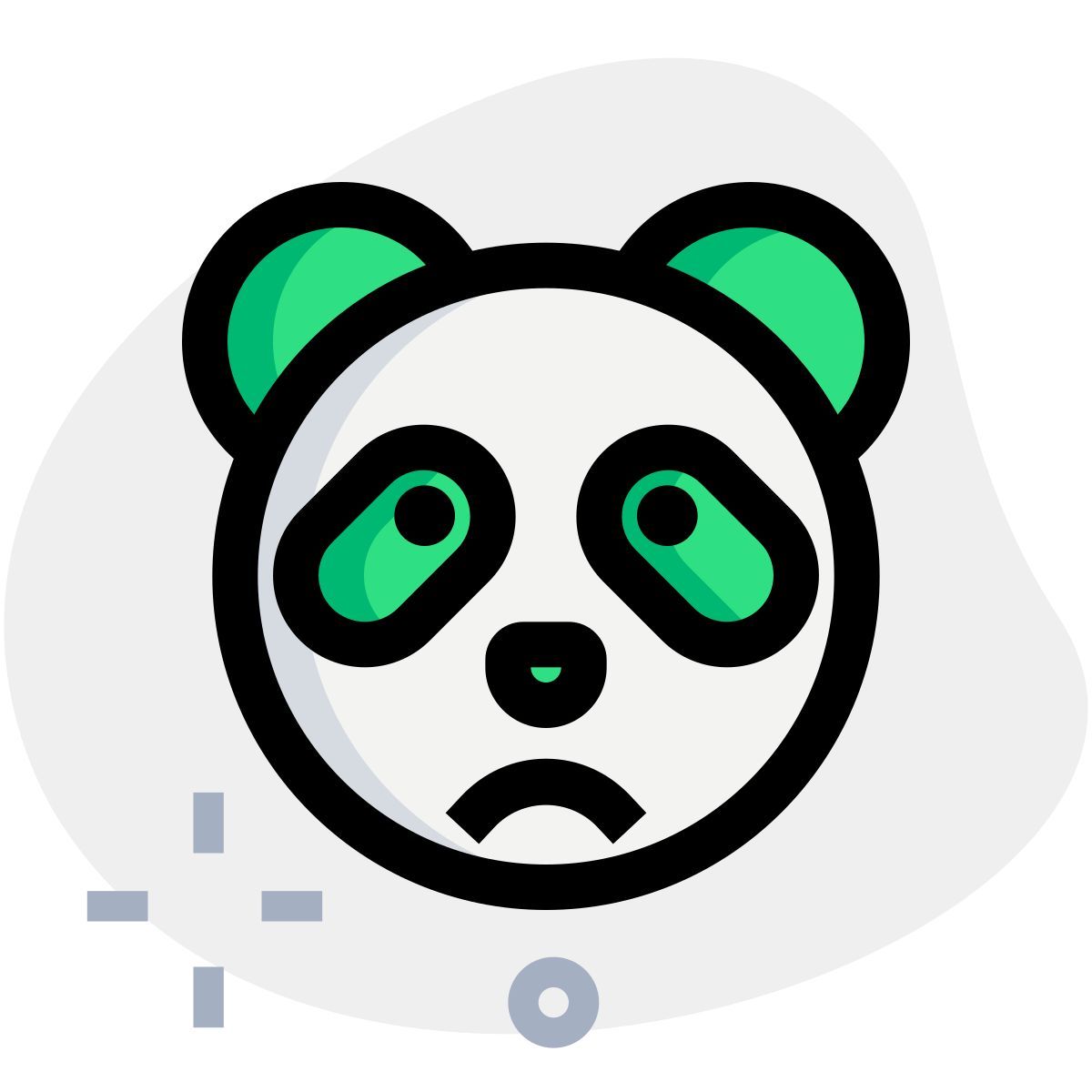 sad panda frowning pictorial representation chat emoticon icon