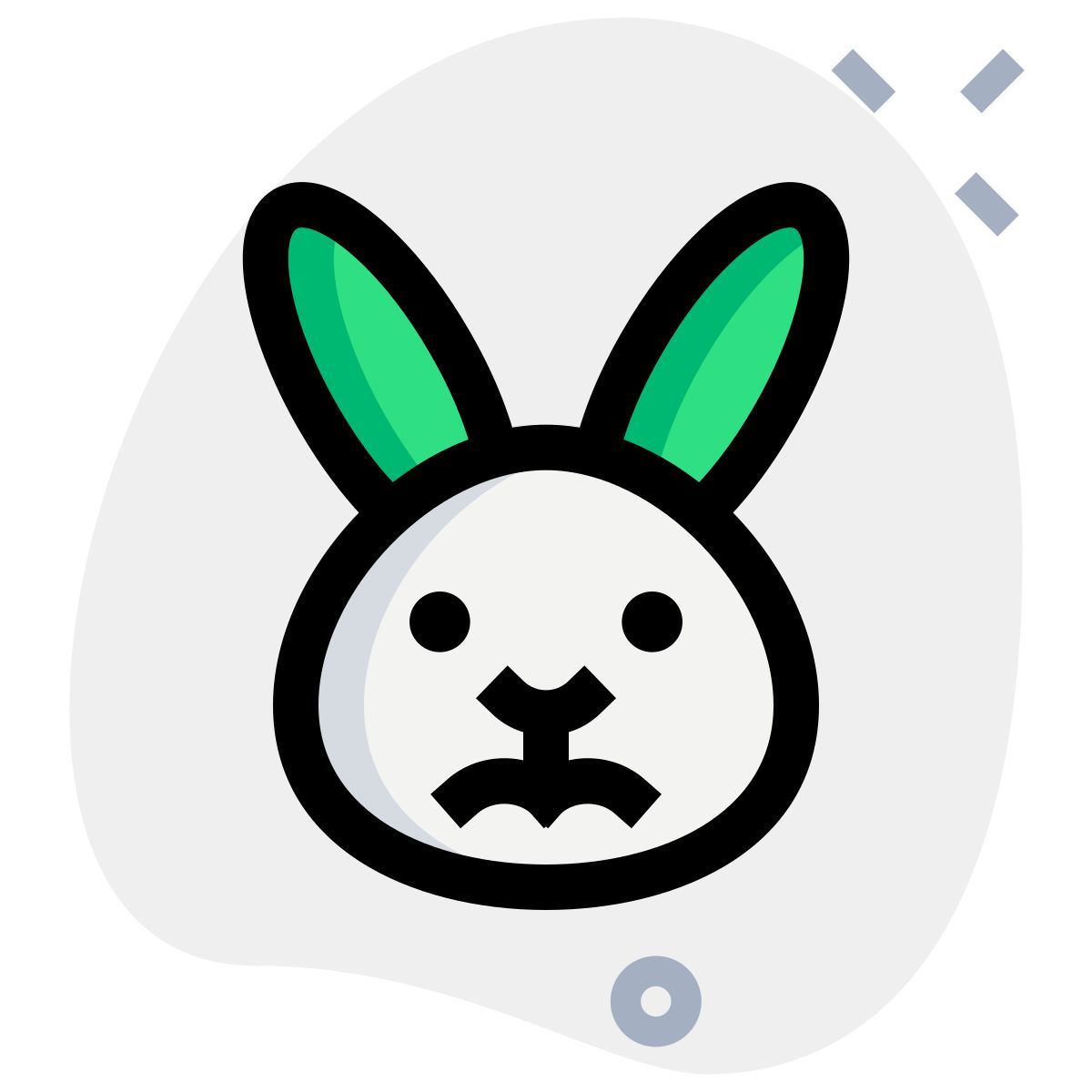Sad rabbit frowning pictorial representation chat emoticon icon