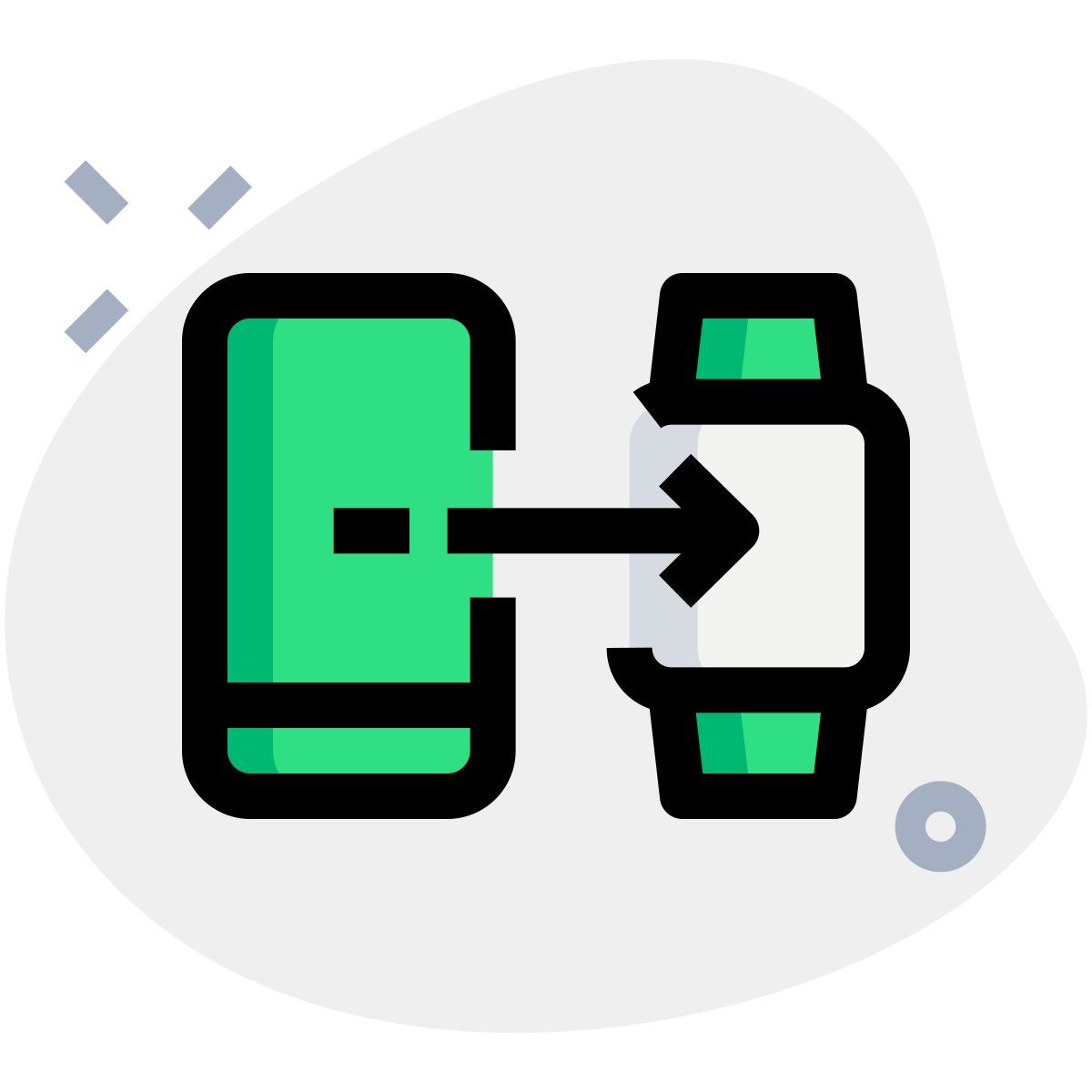 スマートフォンからスマートウォッチデバイスにアップデートを送信する icon
