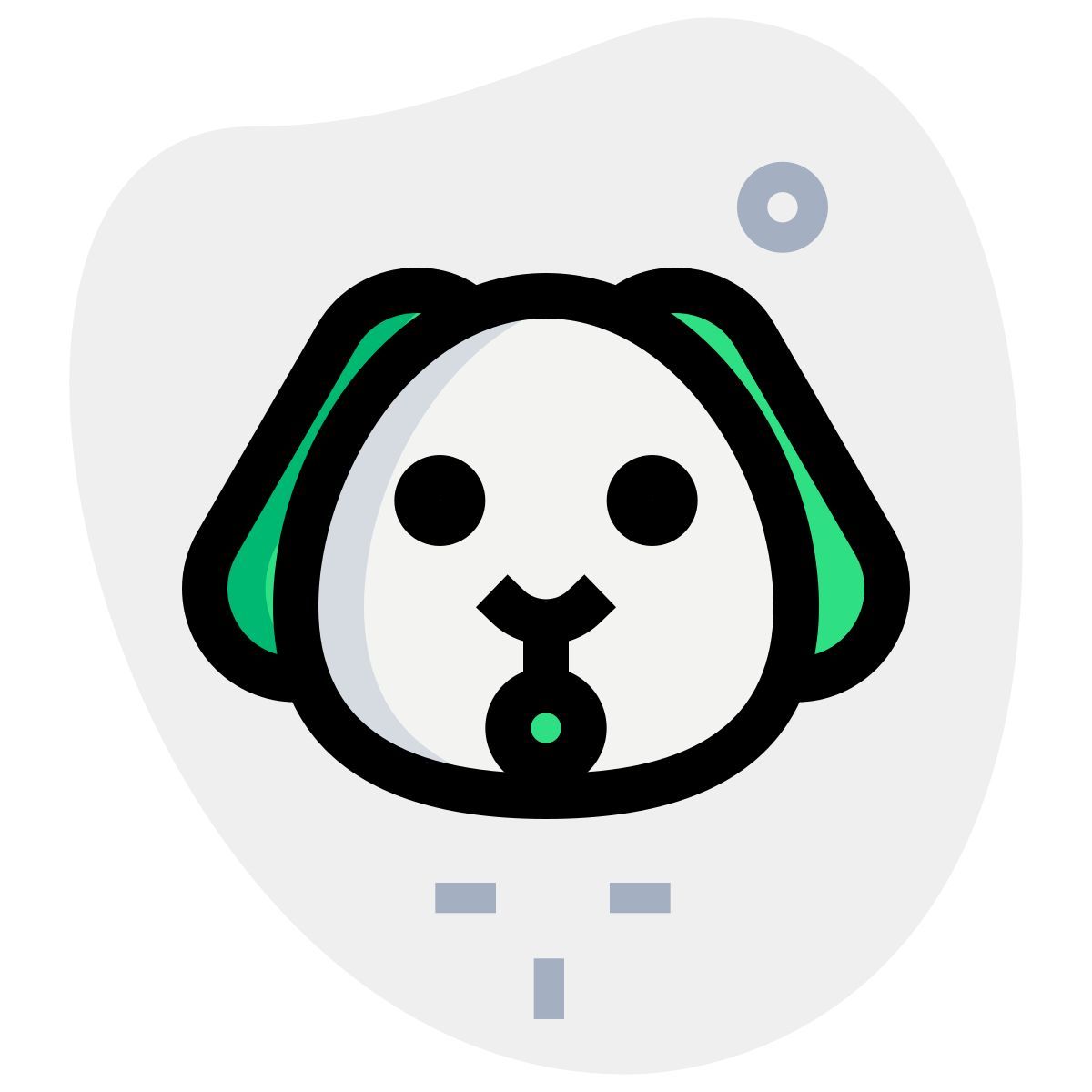 shock expression puppy emoticon with open mouth icon