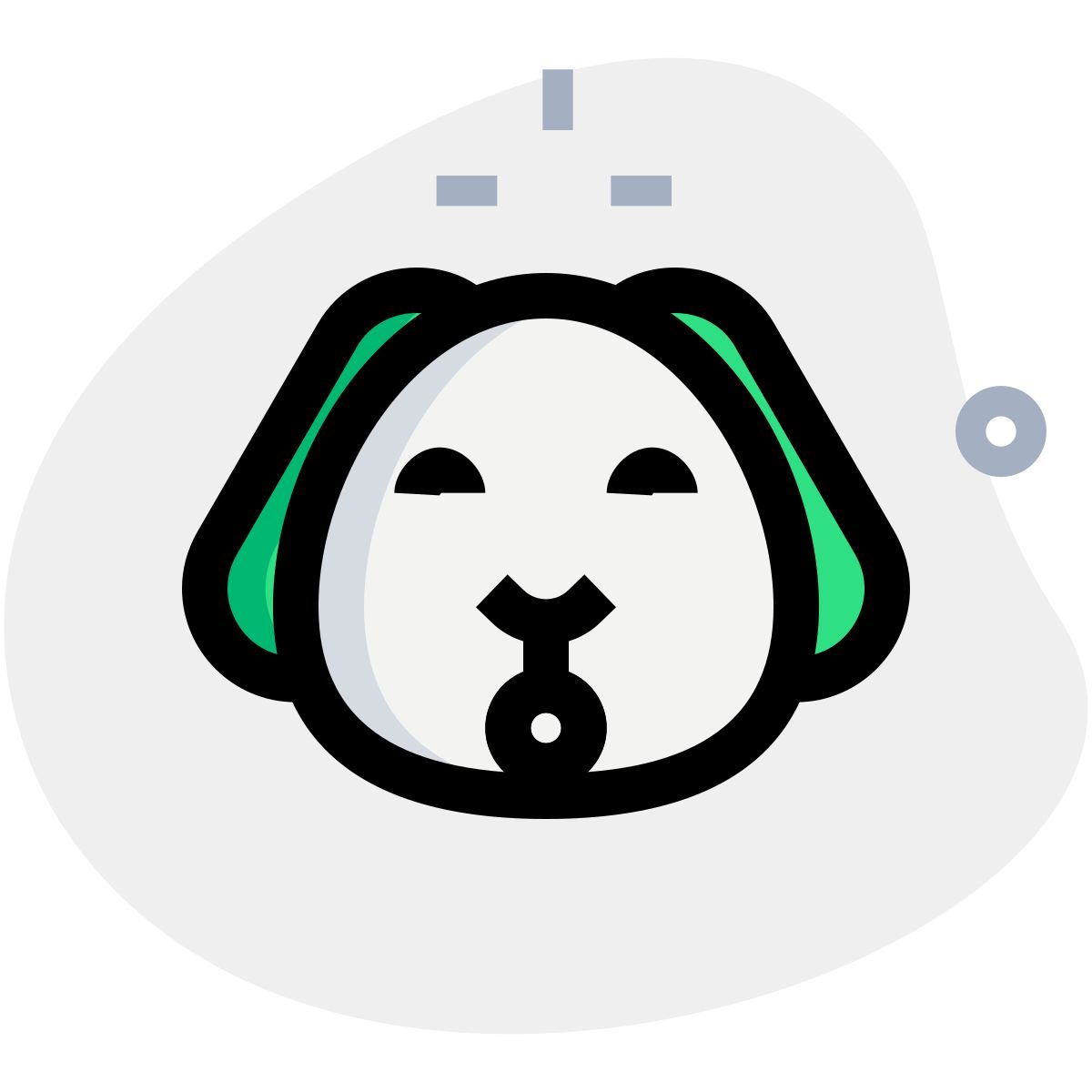 shock expression puppy emoticon with smile and open mouth icon