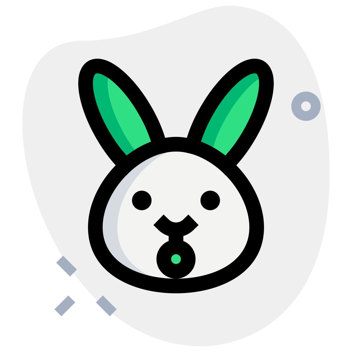 shock expression rabbit emoticon with wide open mouth icon