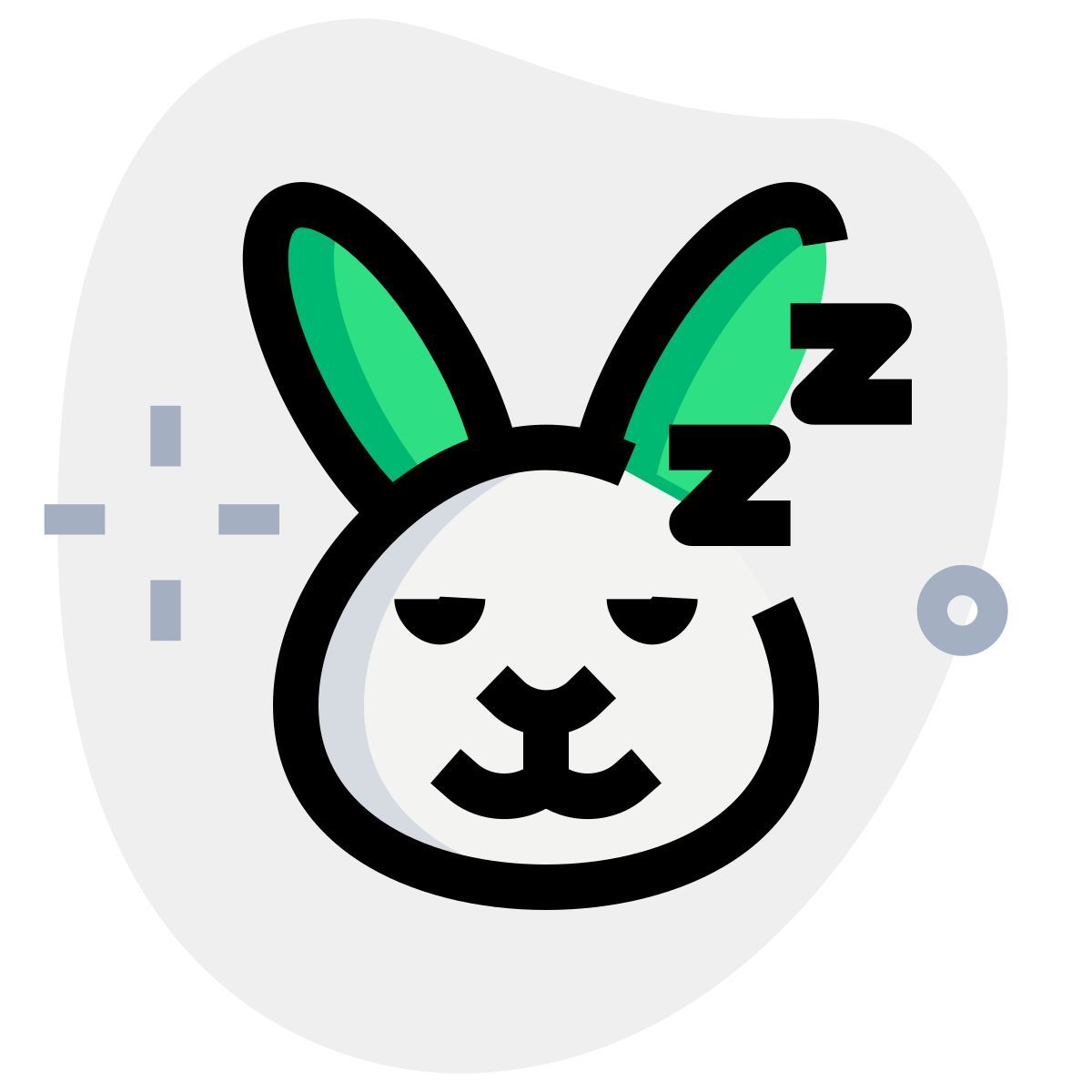 sleeping rabbit emoticon pictorial representation shared on messenger icon