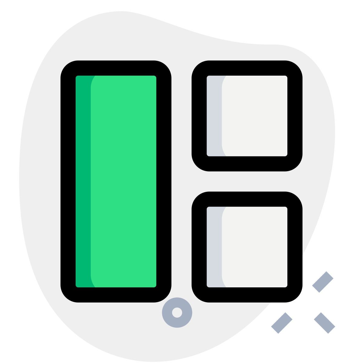 disposition de la barre latérale verticale icon