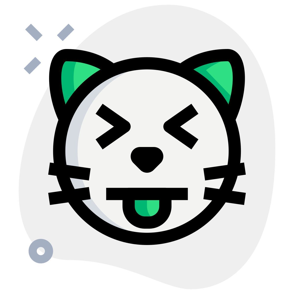 squinting cat with tougue out and eyes closed emoticon icon