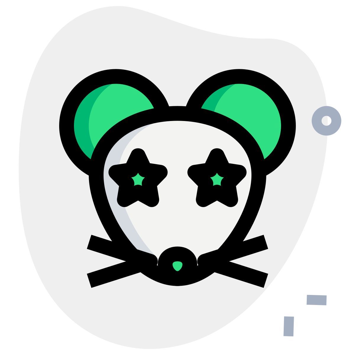 star stuck on eyes of mouse emoticon icon