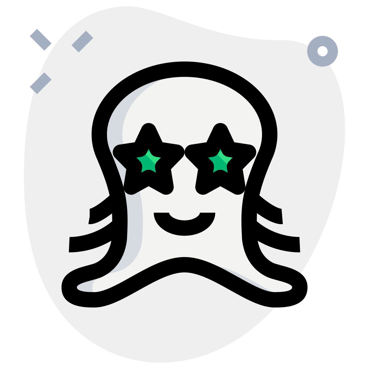 émoticône d'une étoile collée sur les yeux d'une pieuvre icon