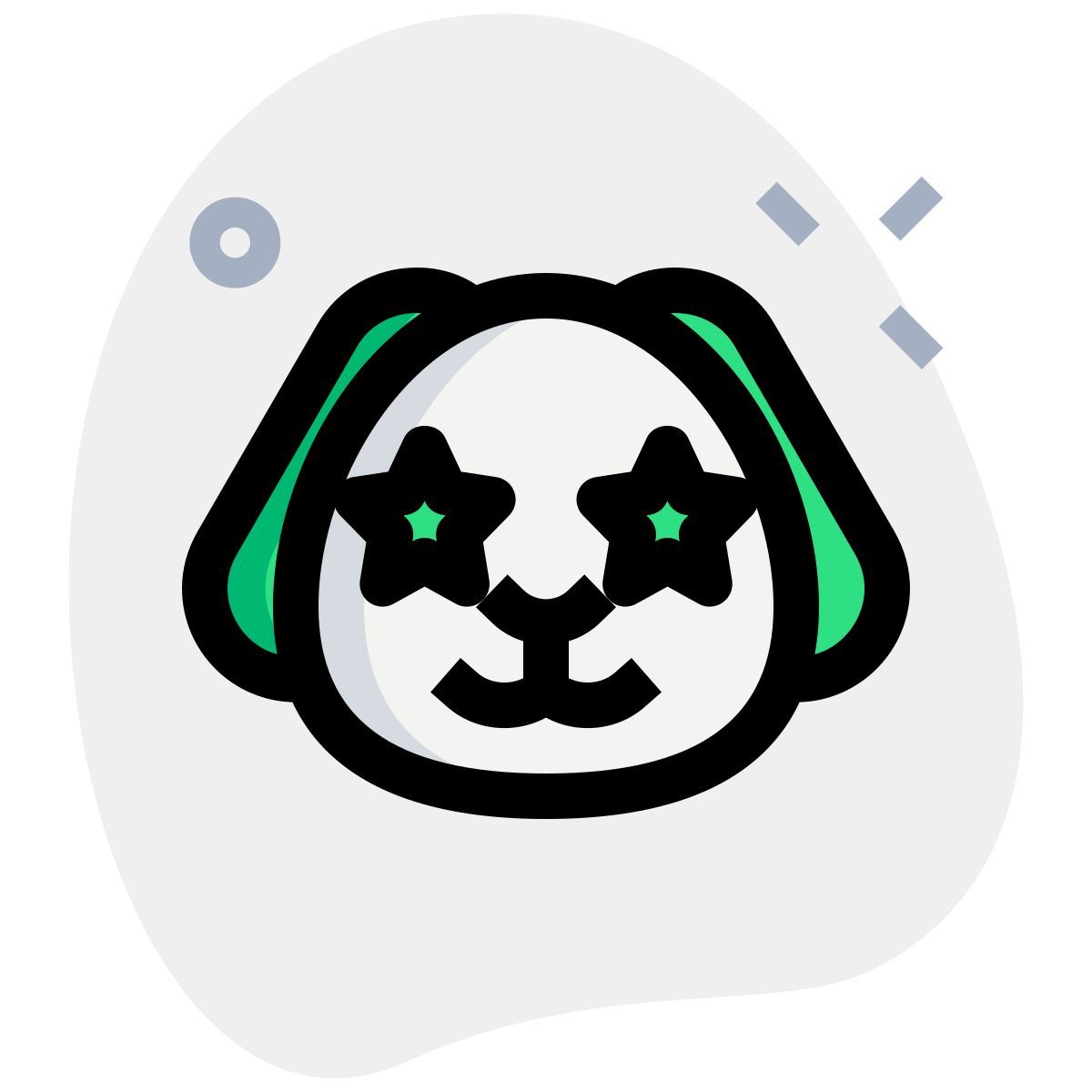 star stuck on eyes of puppy emoticon icon