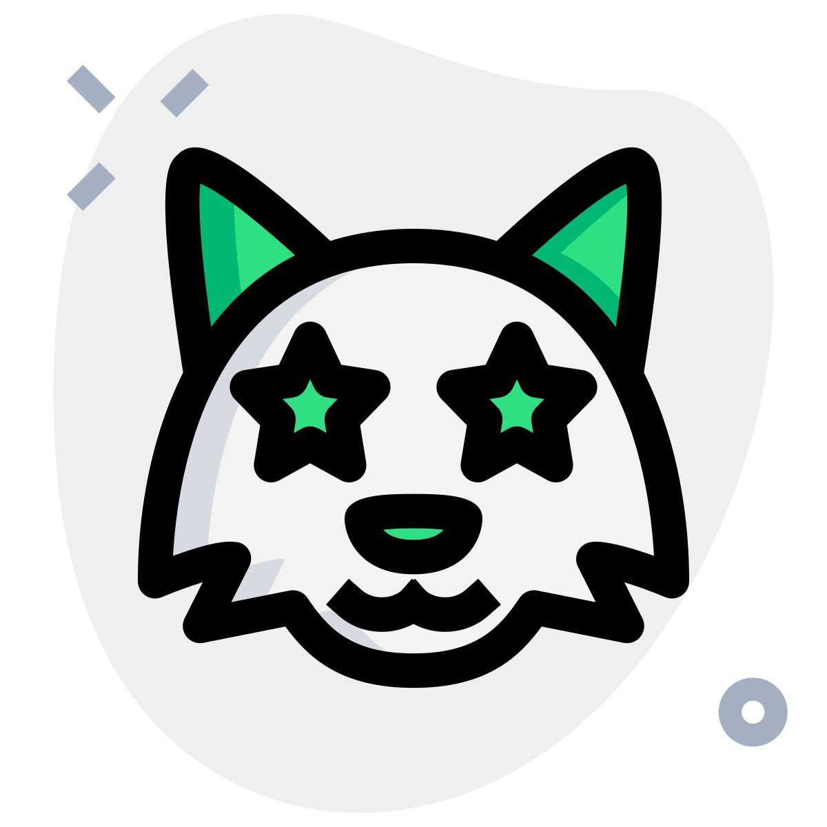 emoticon de estrela presa nos olhos de uma raposa selvagem icon