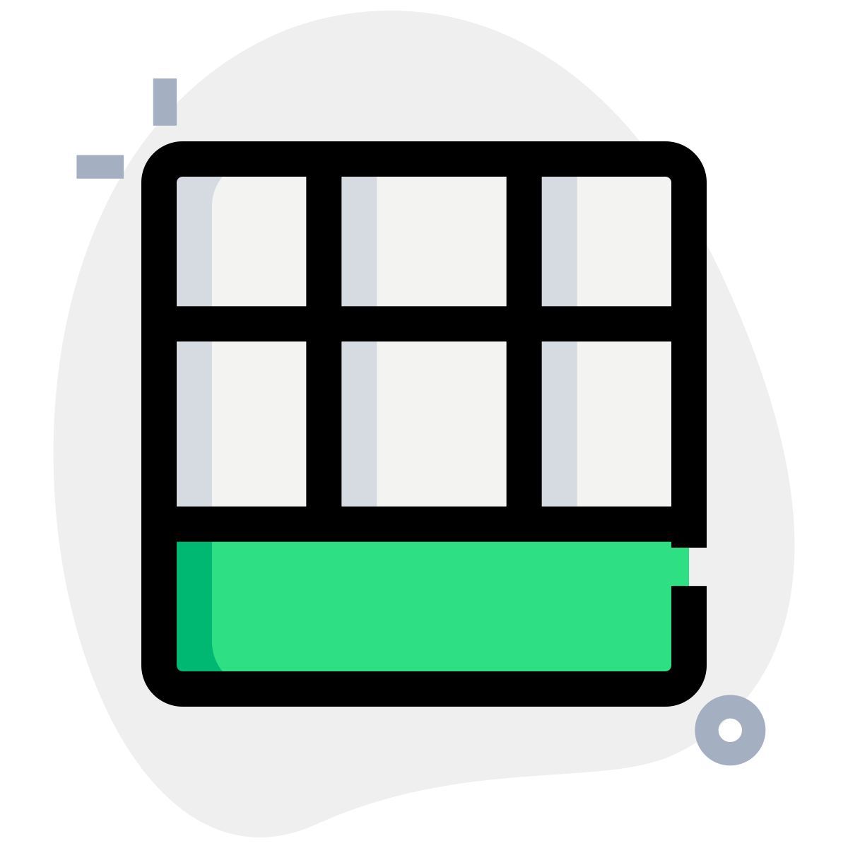 grid with bottom row icon