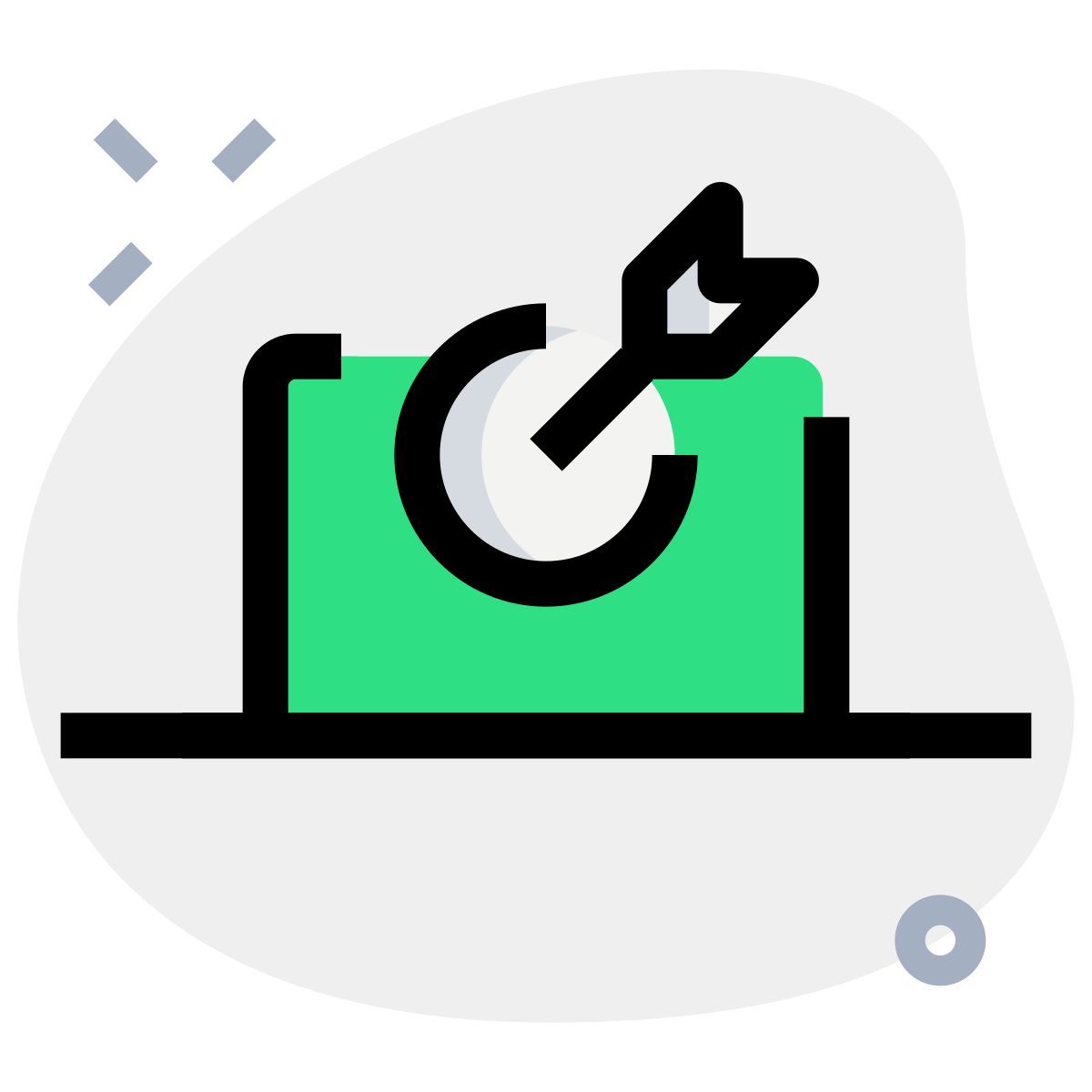 apuntando a la computadora portátil icon