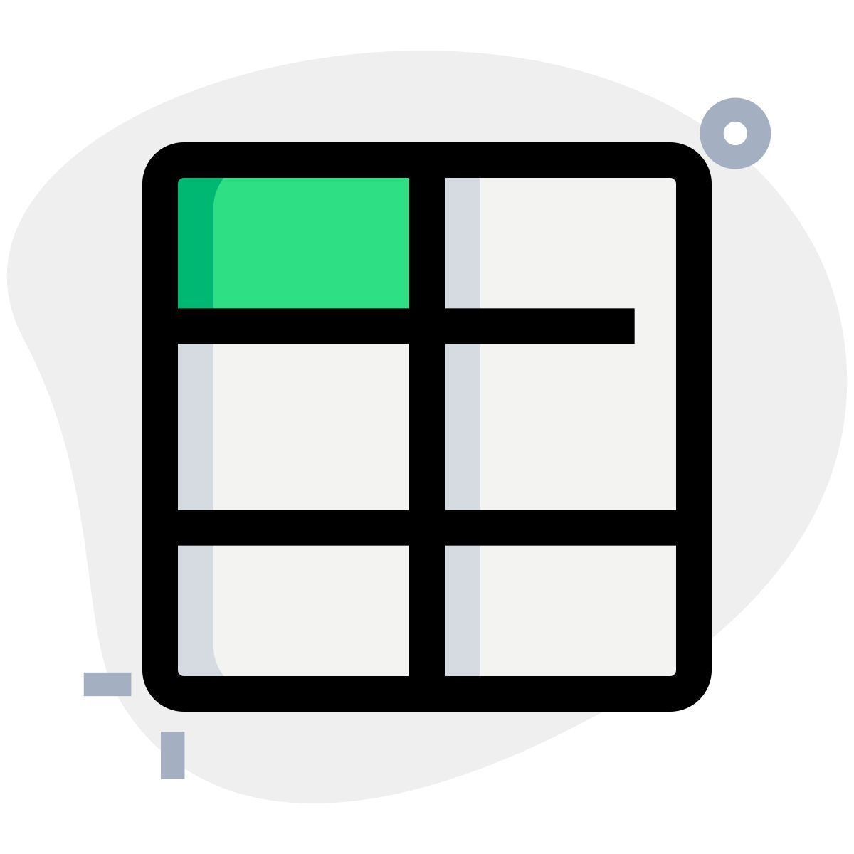 three row table icon