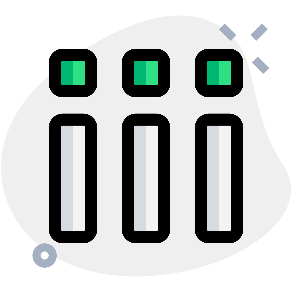 layout mit vertikalen balken icon