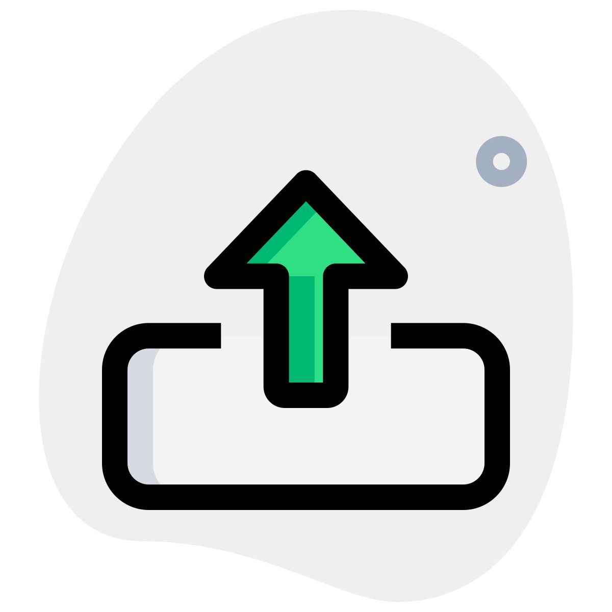 carga externa de archivo con flecha arriba aislada sobre fondo blanco carga verde tal revivo icon