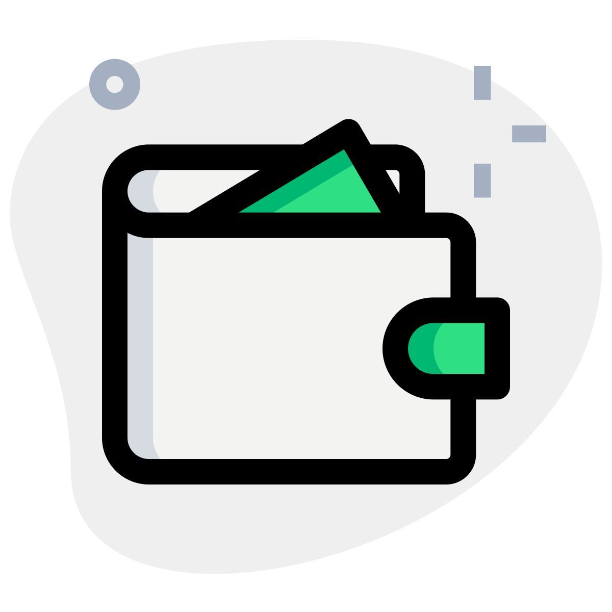 geldbörse mit geld icon