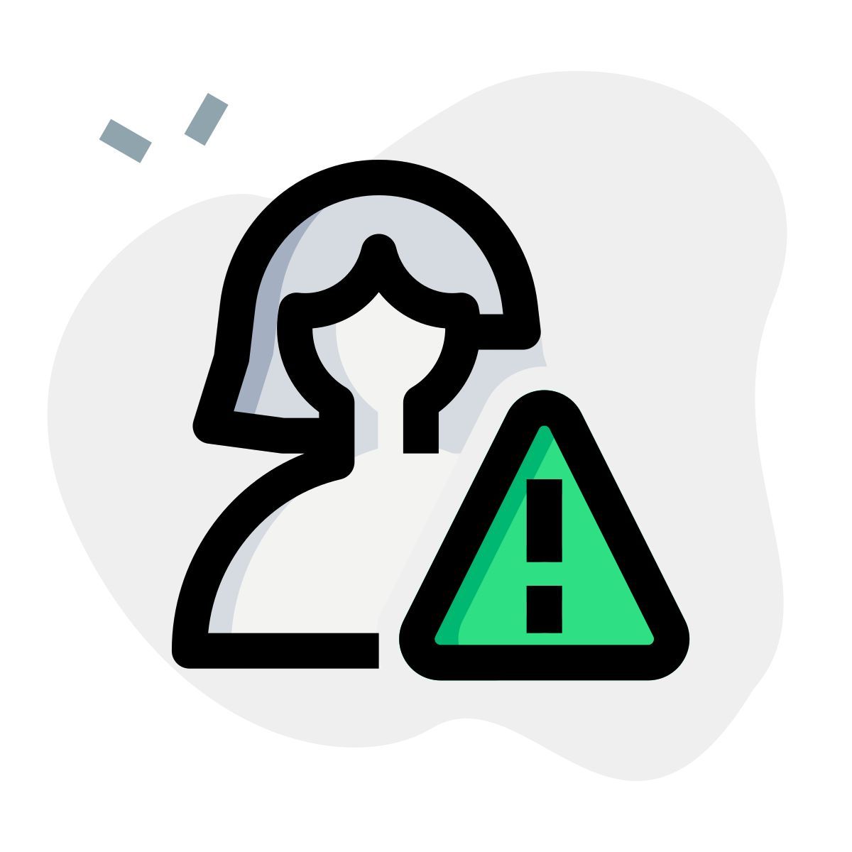 warning with exclamation sign layout for online phishing scam icon