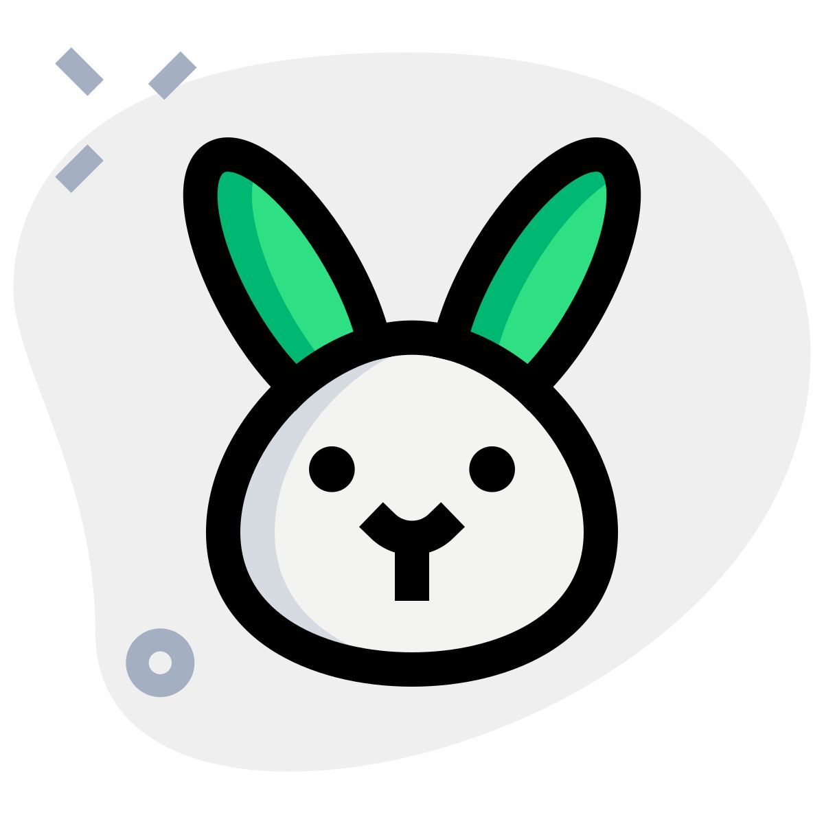 wild rabbit without mouth pictorial representation emoji icon