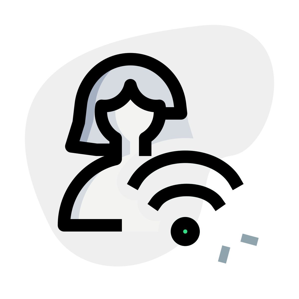 wireless internet router key shared with single user in a company icon